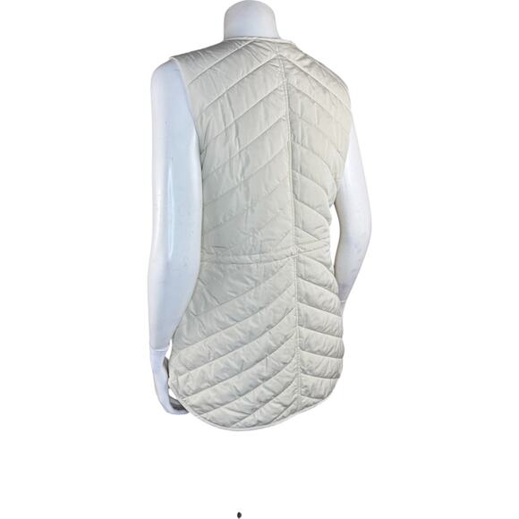 Isaac Mizrahi Live! Clubhouse Quilted Snap Front Vest Drawstring Light Sand XXS - Picture 7 of 14